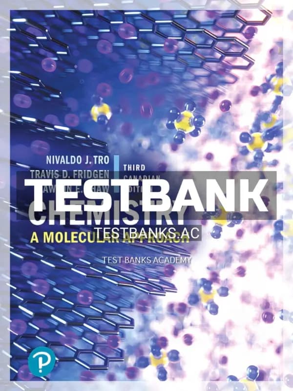 Cover for Test Bank for Chemistry A Molecular Approach 3rd CA Edition by Tro
