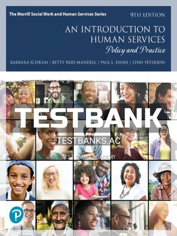 Cover for Test Bank for Introduction to Human Services 9th Edition by Schram