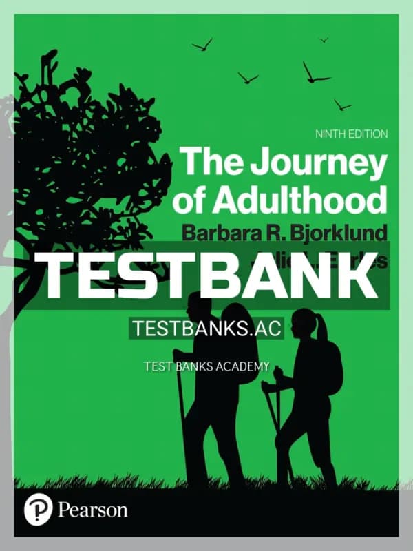 Cover for Test Bank for Journey of Adulthood 9th Edition by Bjorklund