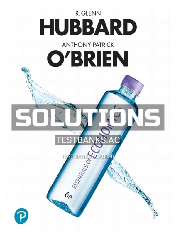 Cover for Solutions Manual for Essentials of Economics 6th Edition by Hubbard