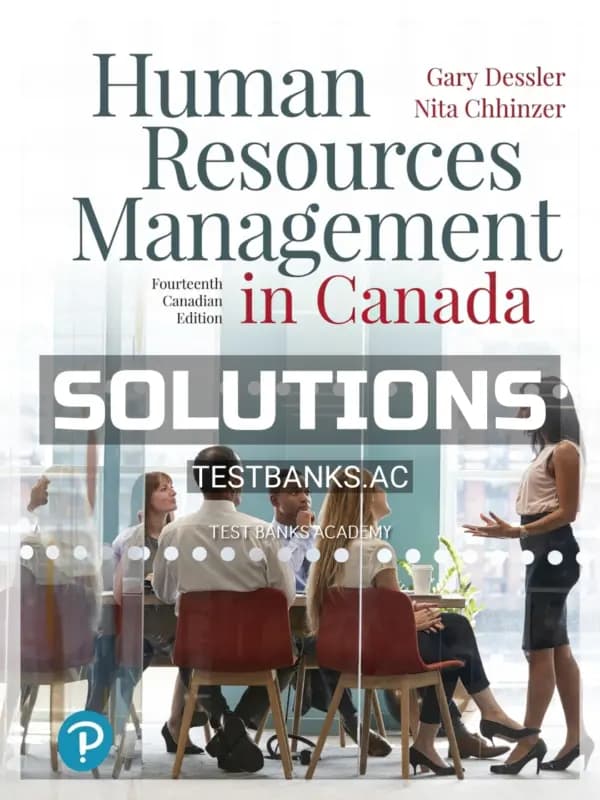 Cover for Solutions Manual for Human Resources Management in Canada 14th CA Edition by Dessler