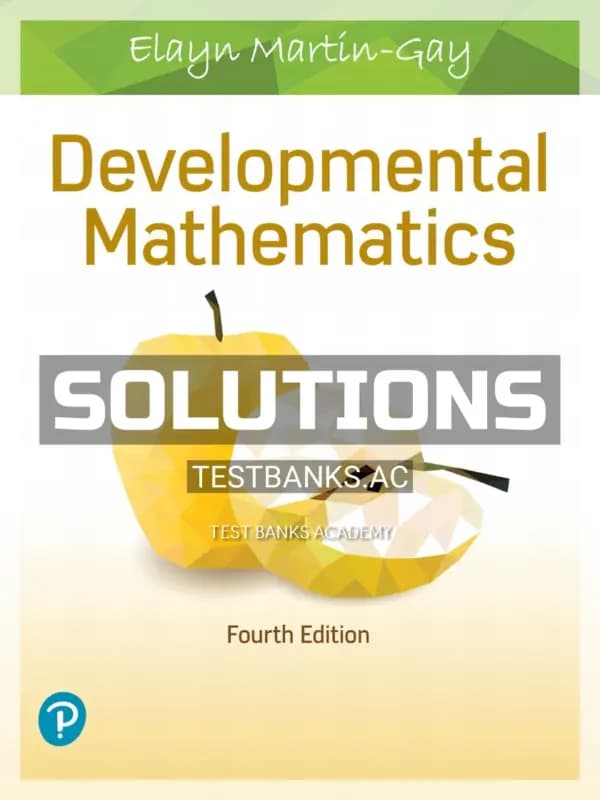Cover for Solutions Manual for Developmental Mathematics 4th Edition by Martin Gay