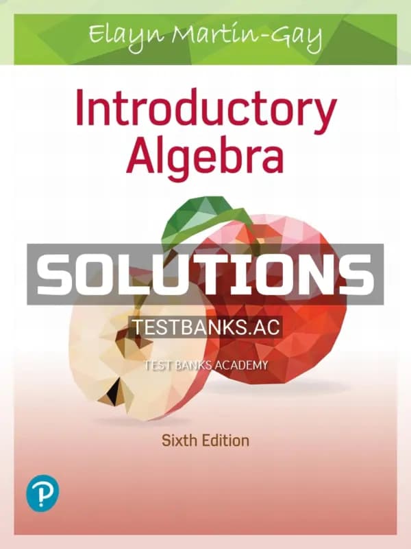 Cover for Solutions Manual for Introductory Algebra 6th Edition by Martin Gay