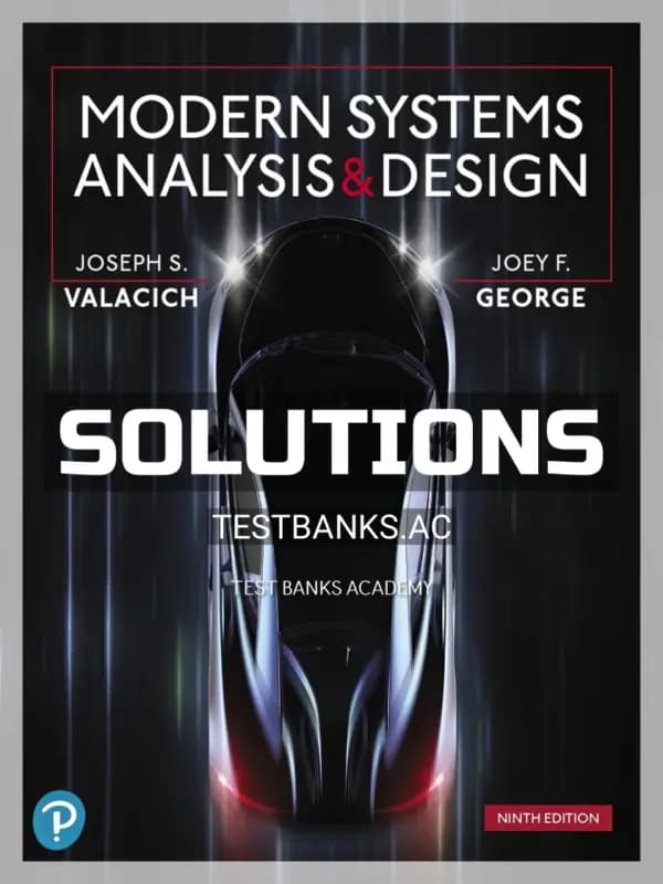 Cover for Solutions Manual for Modern Systems Analysis and Design 9th Edition by Valacich