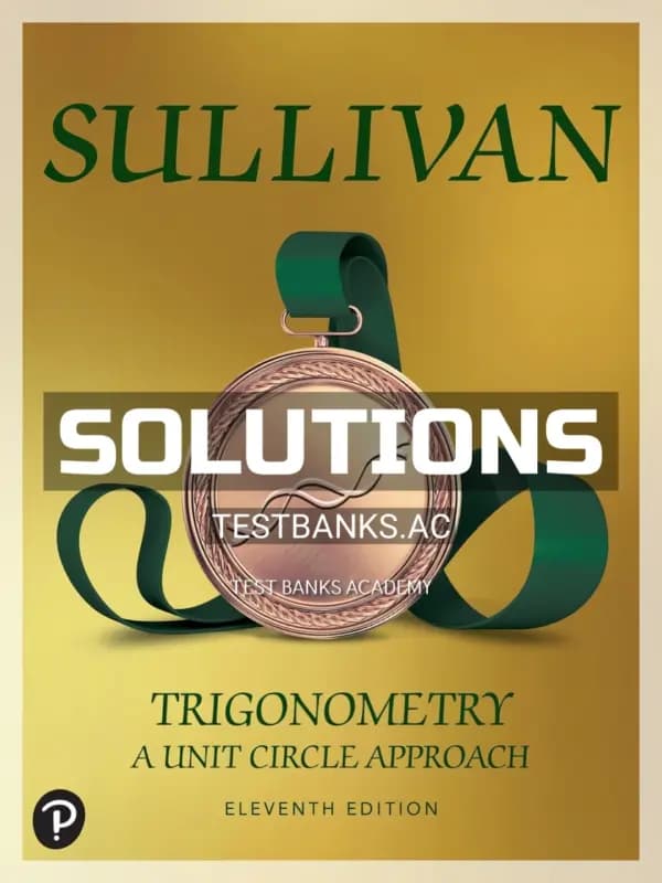 Cover for Solutions Manual for Trigonometry 11th Edition by Sullivan