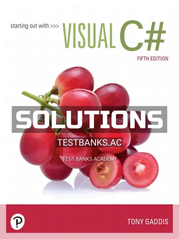 Cover for Solutions Manual for Starting out with Visual C# 5th Edition by Gaddis