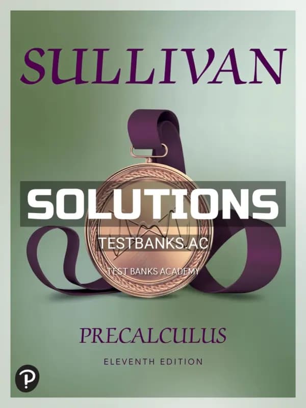 Cover for Solutions Manual for Precalculus 11th Edition by Sullivan
