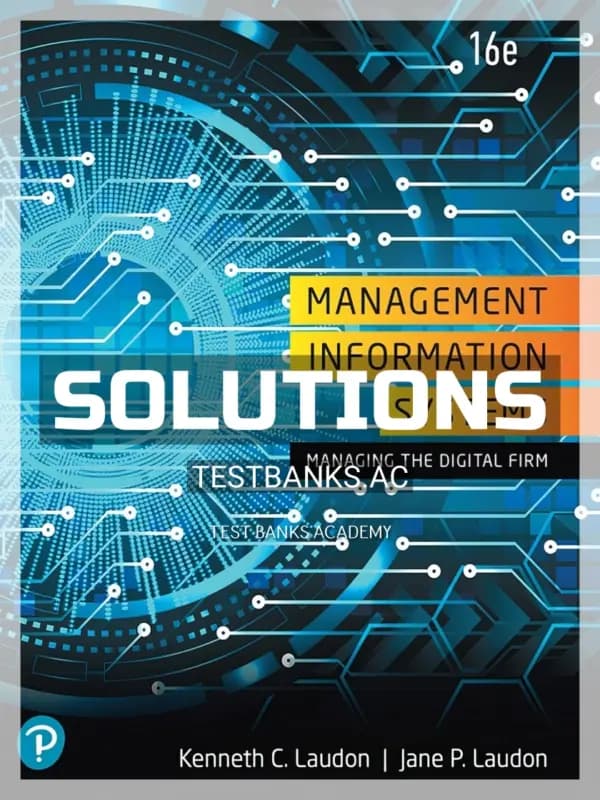 Cover for Solutions Manual for Management Information Systems 16th Edition by Laudon