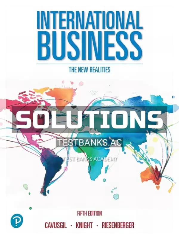 Cover for Solutions Manual for International Business The New Realities 5th Edition by Cavusgil