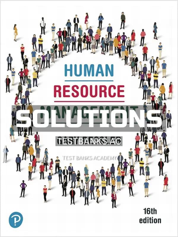 Cover for Solutions Manual for Human Resource Management 16th Edition by Dessler