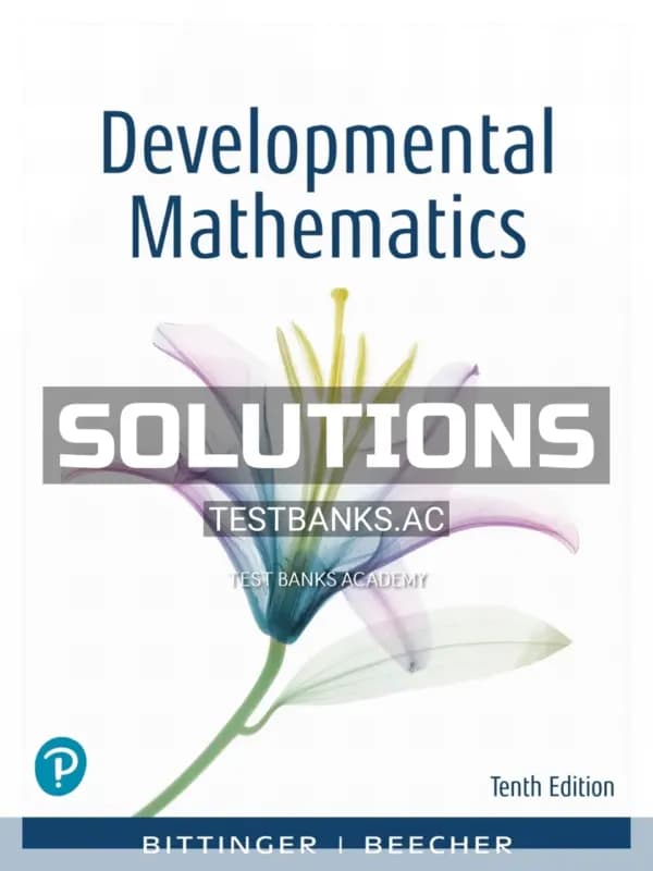 Cover for Solutions Manual for Developmental Mathematics 10th Edition by Bittinger