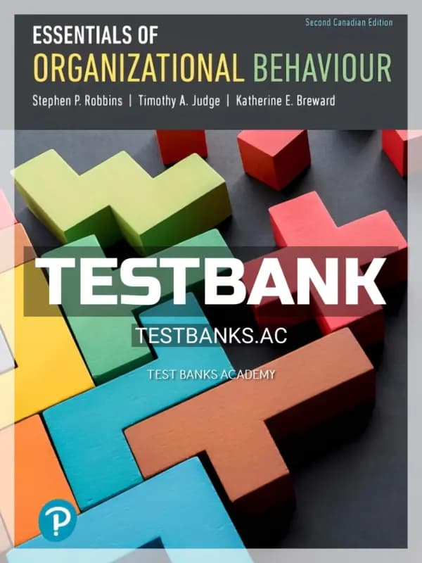 Cover for Test Bank for Essentials of Organizational Behaviour 2nd CA Edition by Robbins