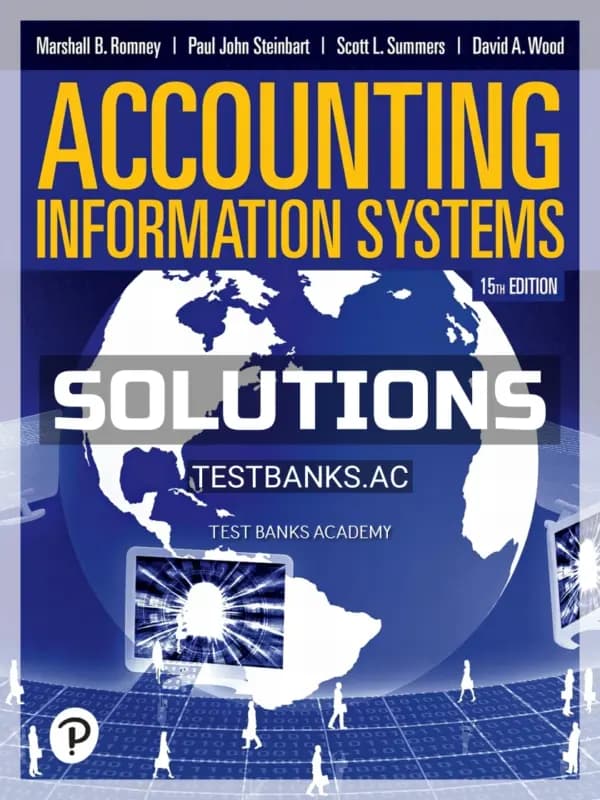 Cover for Solutions Manual for Accounting Information Systems 15th Edition by Romney