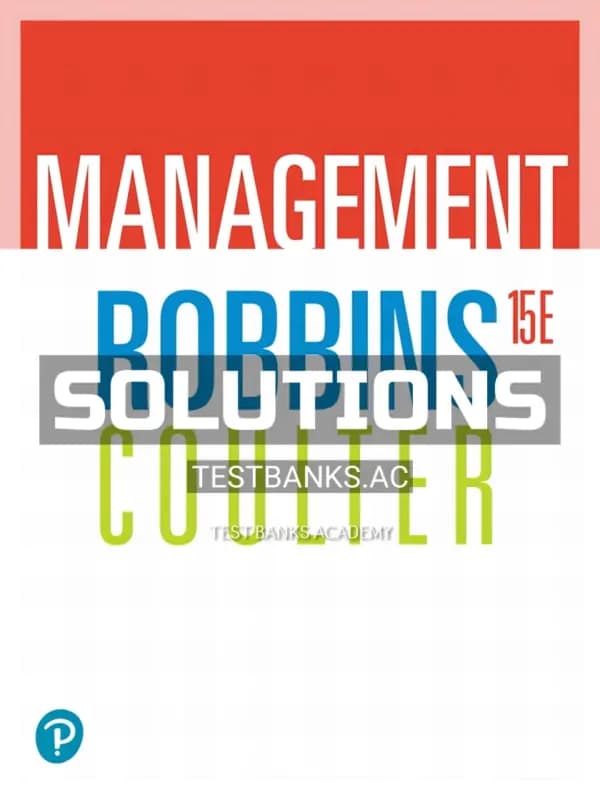 Solutions Manual for Management 15th Edition by Robbins cover