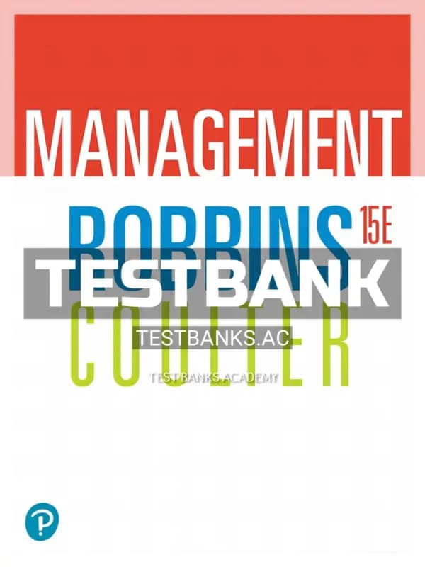 Cover for Test Bank for Management 15th Edition by Robbins