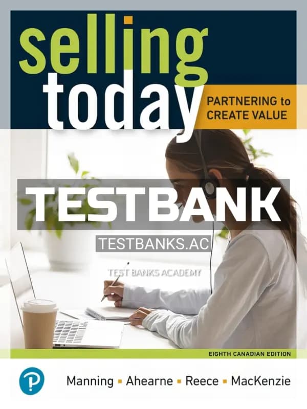 Cover for Test Bank for Selling Today 8th CA Edition by Manning