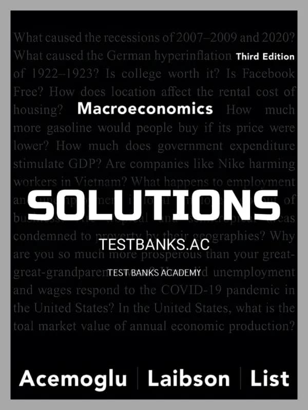 Solutions Manual for Macroeconomics 3rd Edition by Acemoglu cover