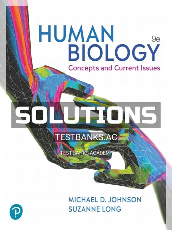 Cover for Solutions Manual for Human Biology 9th Edition by Johnson