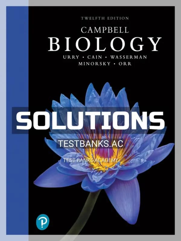 Cover for Solutions Manual for Campbell Biology 12th Edition by Urry