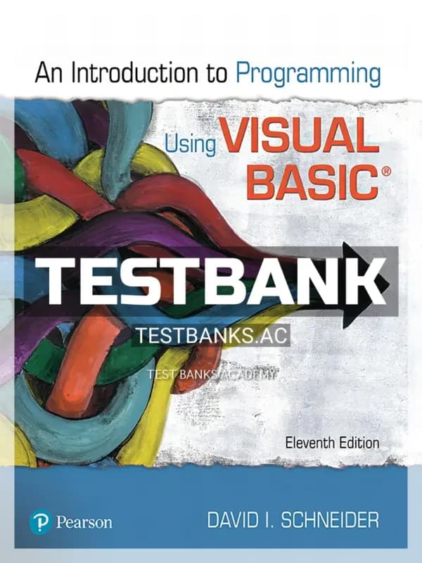 Cover for Test Bank for Introduction to Programming Using Visual Basic 11th Edition by Schneider