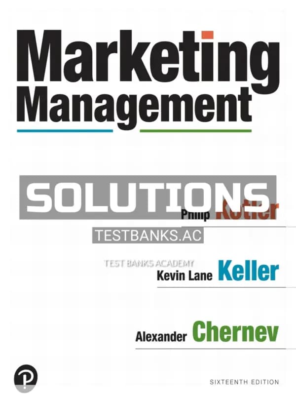 Cover for Solutions Manual for Marketing Management 16th Edition by Kotler