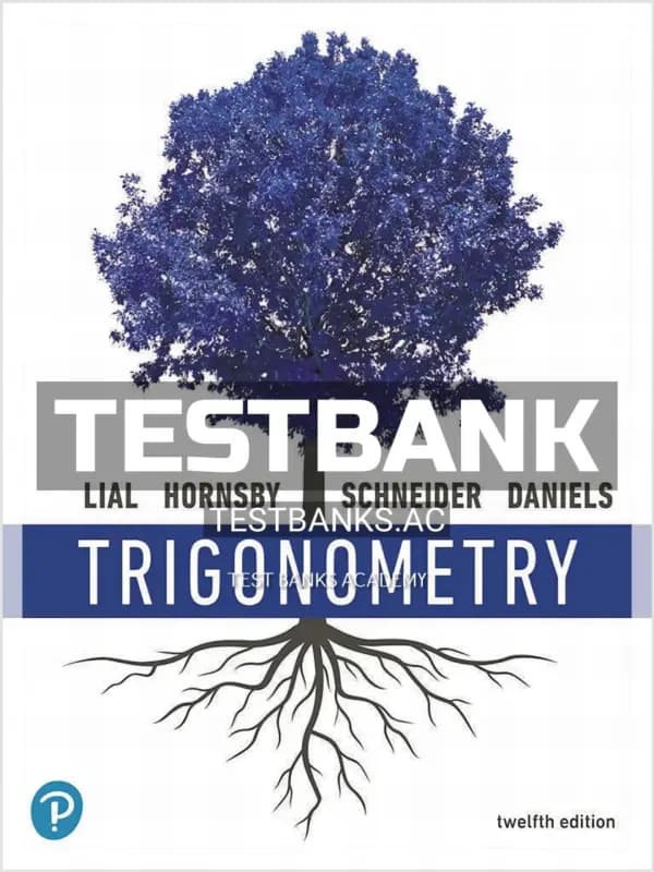 Cover for Test Bank for Trigonometry 12th Edition by Lial