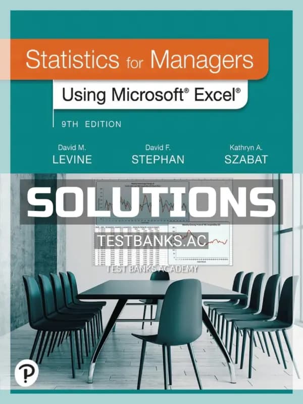 Cover for Solutions Manual for Statistics for Managers Using Microsoft Excel 9th Edition by Levine