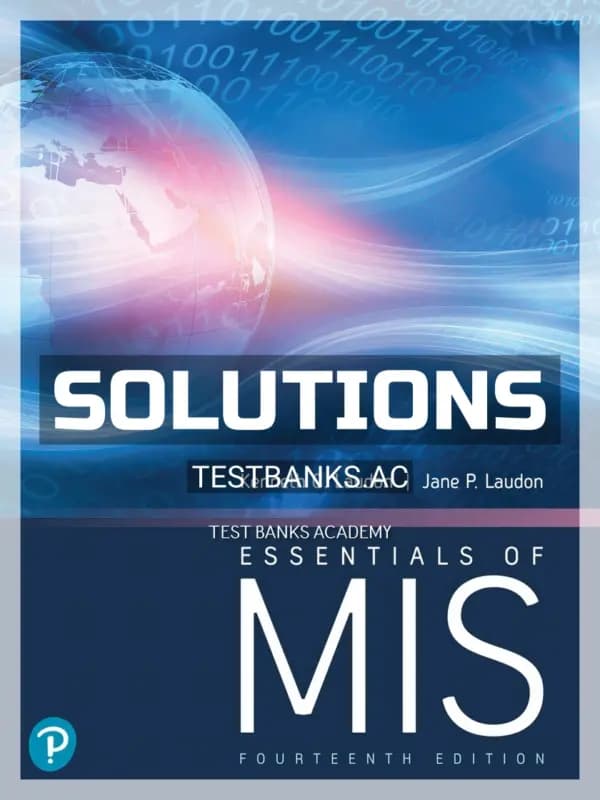 Cover for Solutions Manual for Essentials of MIS 14th Edition by Laudon