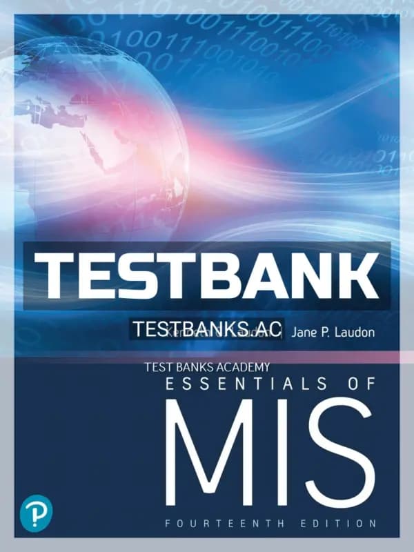 Cover for Test Bank for Essentials of MIS 14th Edition by Laudon