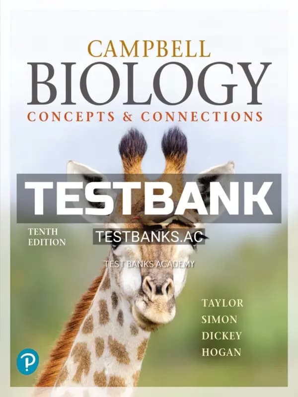 Cover for Test Bank for Campbell Biology Concepts & Connections 10th Edition by Taylor