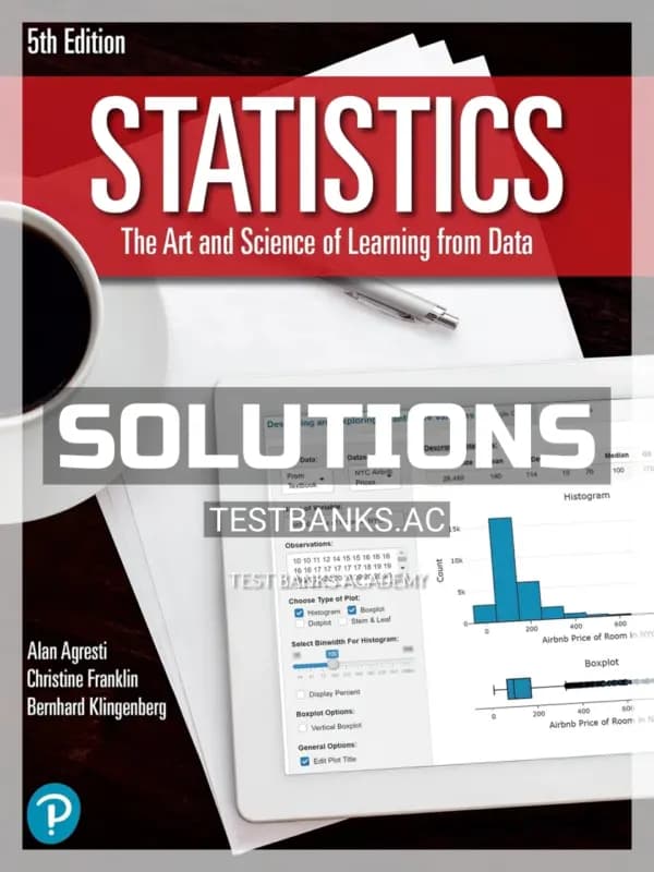 Cover for Solutions Manual for Statistics 5th Edition by Agresti