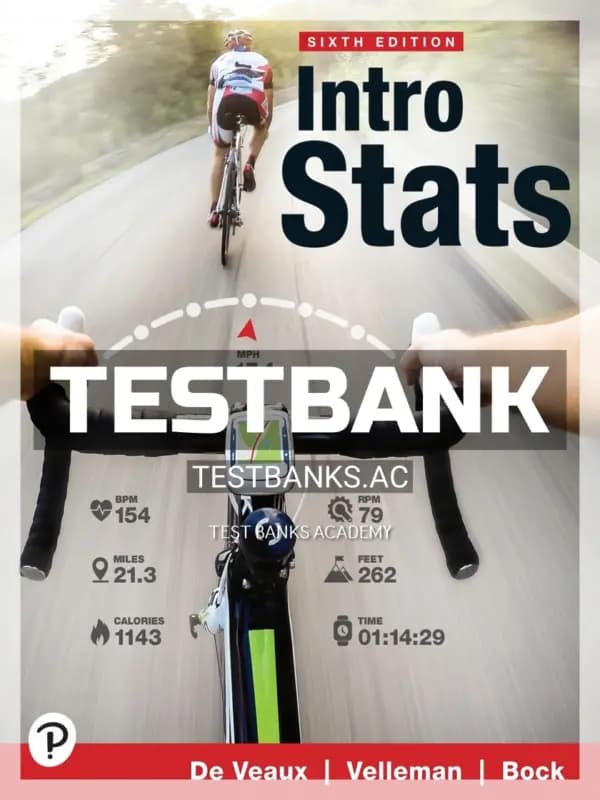 Cover for Test Bank for Intro Stats 6th Edition by De Veaux