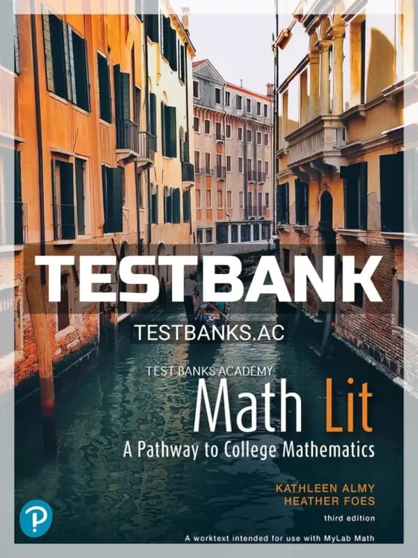 Cover for Test Bank for Math Lit 3rd Edition by Almy