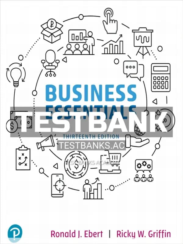 Cover for Test Bank for Business Essentials 13th Edition by Ebert