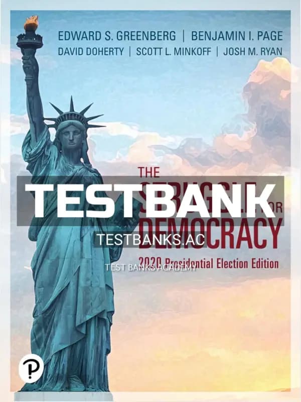 Cover for Test Bank for Struggle for Democracy 2020 Presidential Election Edition 13th Edition by Greenberg