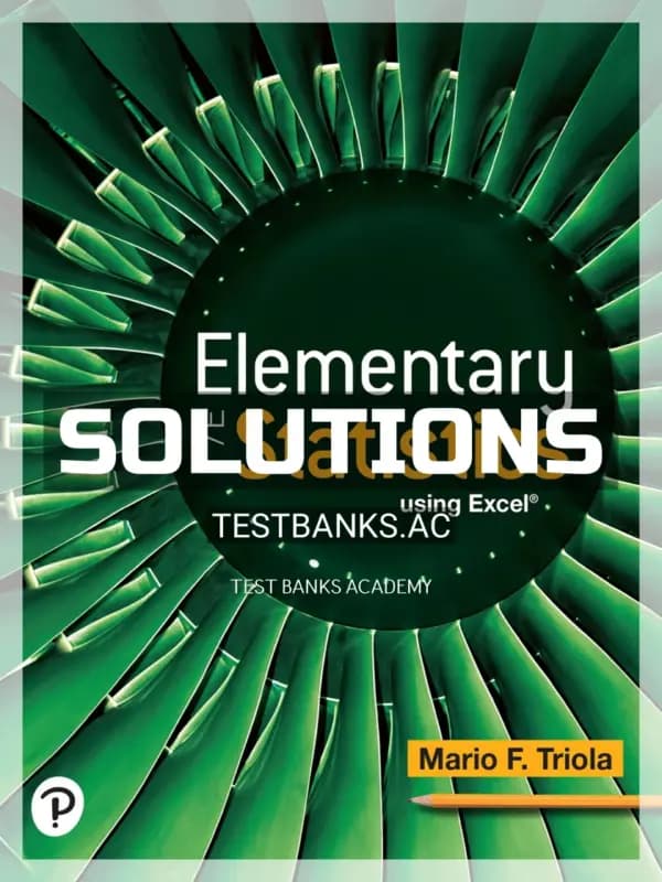 Cover for Solutions Manual for Elementary Statistics Using Excel 7th Edition by Triola