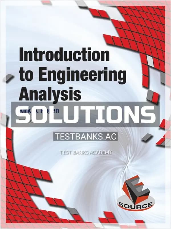 Cover for Solutions Manual for Introduction to Engineering Analysis 5th Edition by Hagen