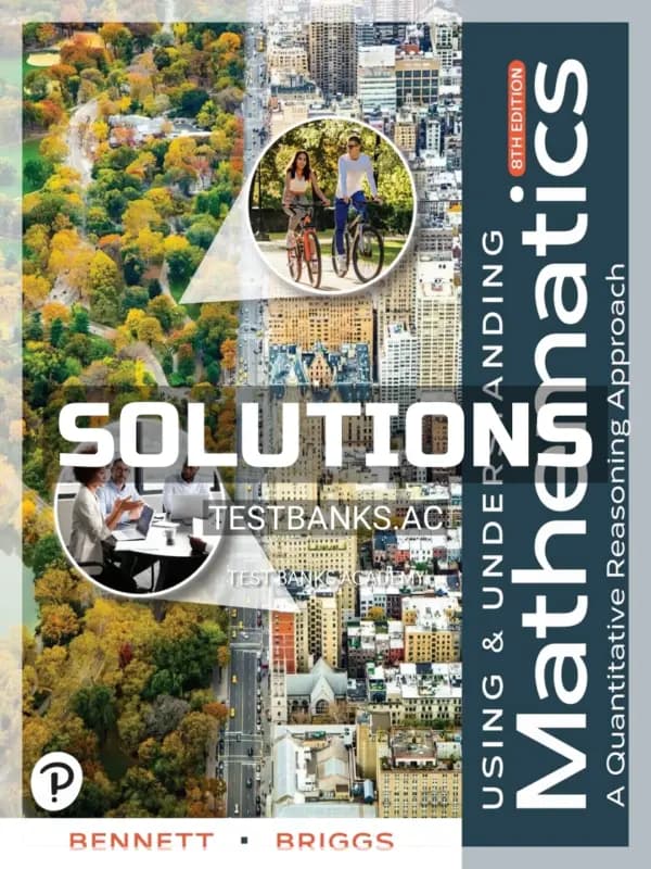 Cover for Solutions Manual for Using and Understanding Mathematics 8th Edition by Bennett