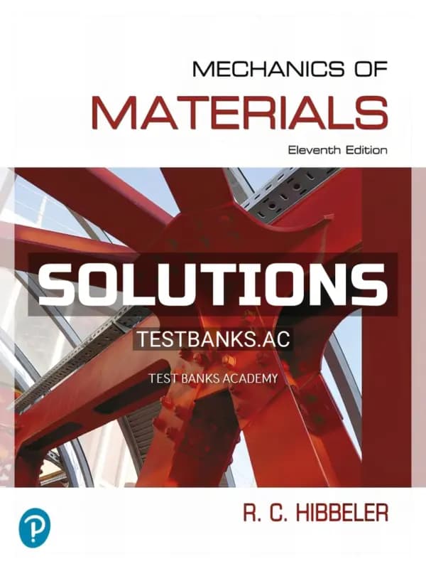 Cover for Solutions Manual for Mechanics of Materials 11th Edition by Hibbeler