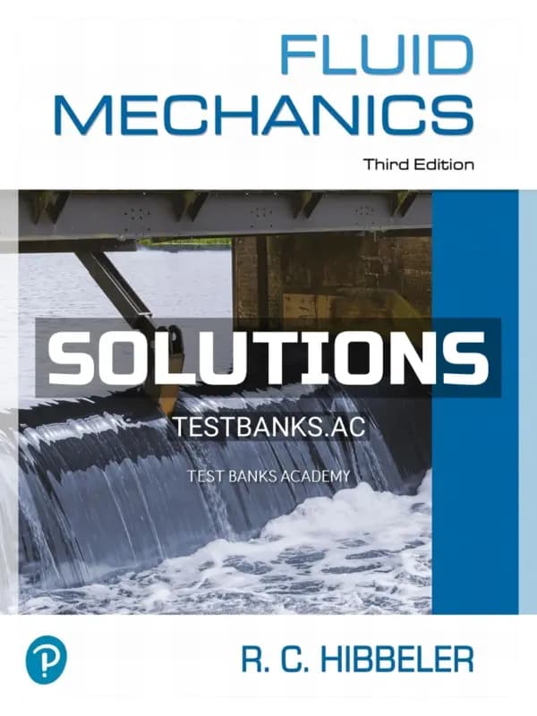 Cover for Solutions Manual for Fluid Mechanics 3rd Edition by Hibbeler