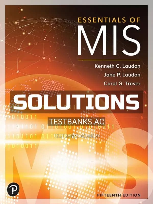 Cover for Solutions Manual for Essentials of MIS 15th Edition by Laudon