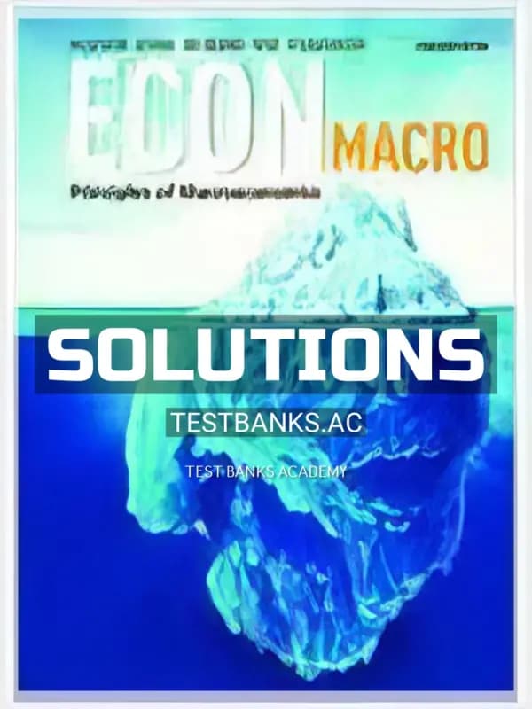 Cover for Solutions Manual for ECON Macro 1st CA Edition by McEachern