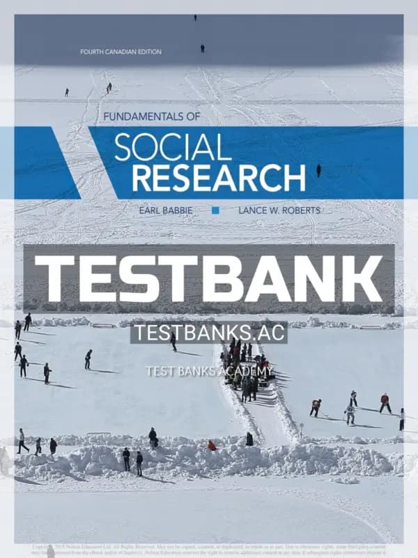Cover for Test Bank for Fundamentals of Social Research 4th CA Edition by Babbie