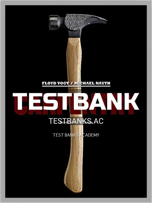 Cover for Test Bank for Carpentry 3rd CA Edition by Vogt