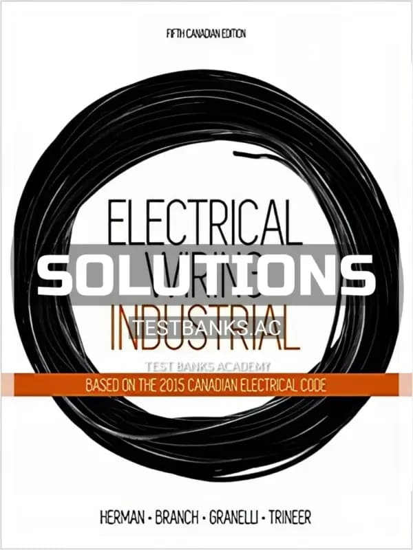 Cover for Solutions Manual for Electrical Wiring Industrial 5th CA Edition by Herman