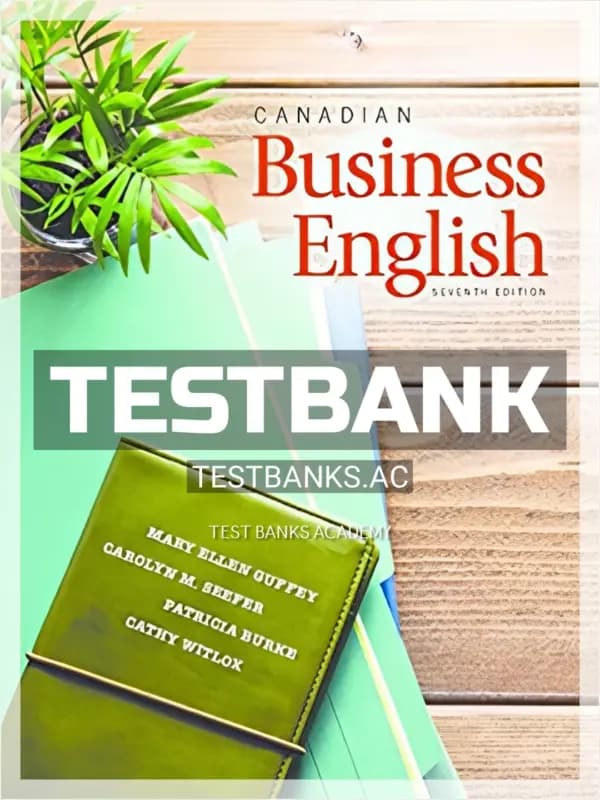 Cover for Test Bank for Canadian Business English 7th CA Edition by Guffey