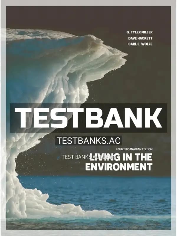 Cover for Test Bank for Living in the Environment 4th CA Edition by Miller