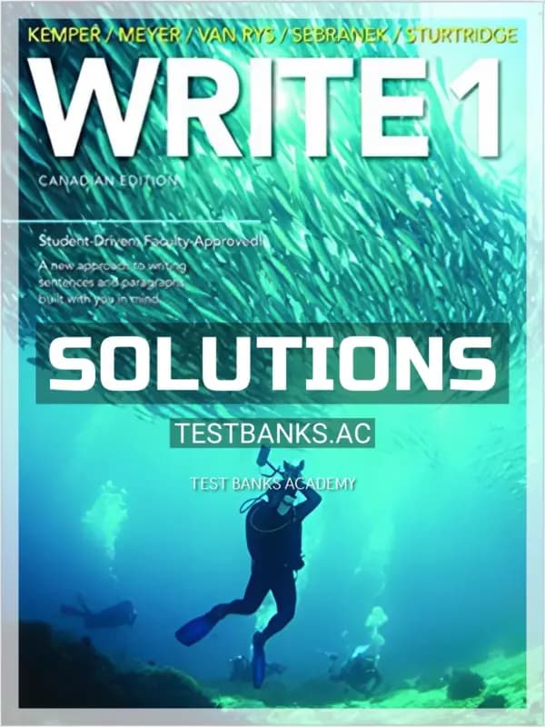 Cover for Solutions Manual for WRITE 1 Sentences and Paragraphs 1st CA Edition by Kemper