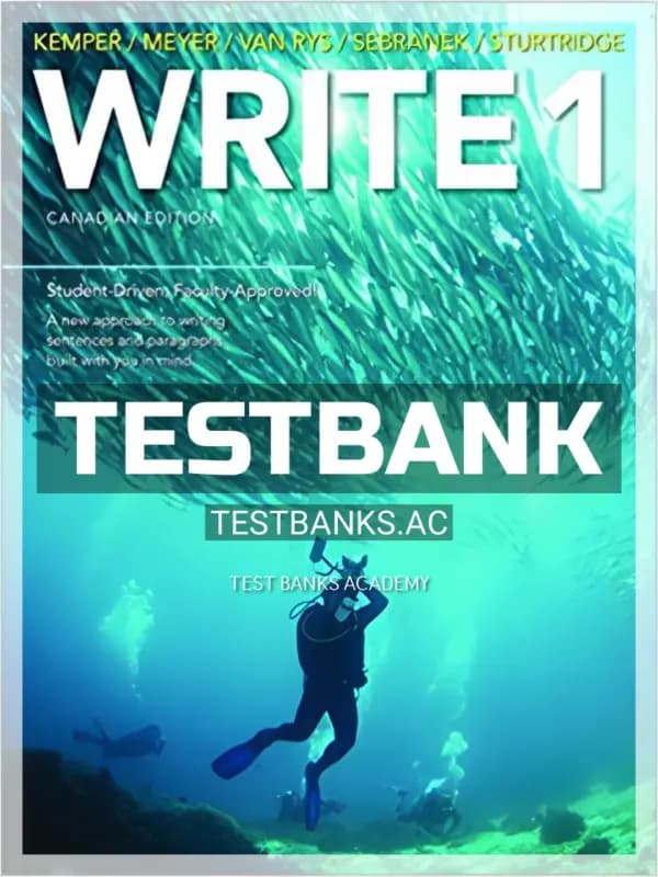 Cover for Test Bank for WRITE 1 Sentences and Paragraphs 1st CA Edition by Kemper