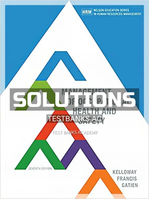 Cover for Solutions Manual for Management of Occupational Health and Safety 7th CA Edition by Kelloway